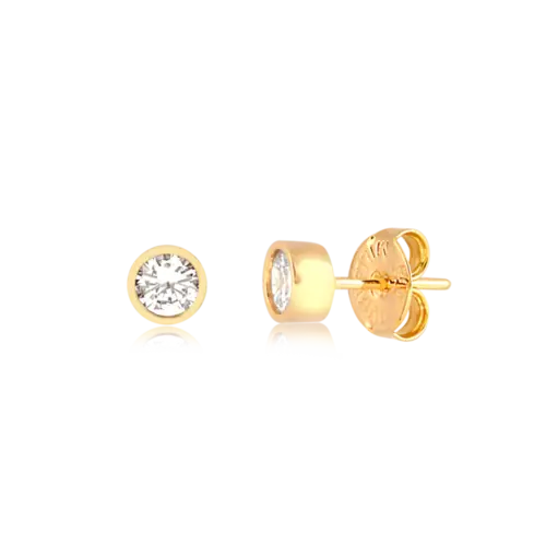 Brinco Ponto de Luz 5mm Folheado a Ouro 18k