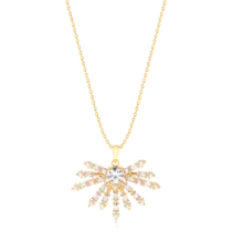 Pingente Gota Com Pedras de Zircônias Folheada a Ouro 18k