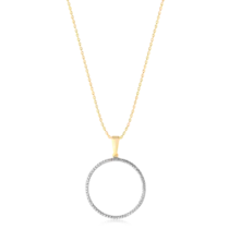 Pingente Círculo Vazado Zircônias Coloridas Folheado a Ouro 18k