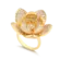 Anel Flor de Lótus Cravejada de Zircônia Folheado a Ouro 18K