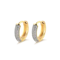 Argola Click 14mm Com Zircônias Folheada a Ouro 18k
