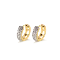 Argola Click Com Zircônias Folheada a Ouro 18k