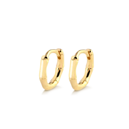Argola Click Bambu 10mm Folheada a Ouro 18k