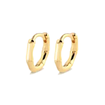 Argola Click Bambu 12mm Folheada a Ouro 18k