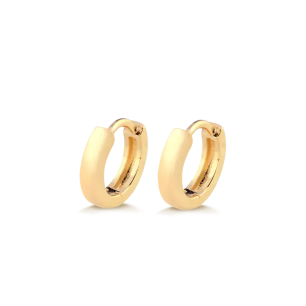 Argola Click Reto 12mm Folheada a Ouro 18K