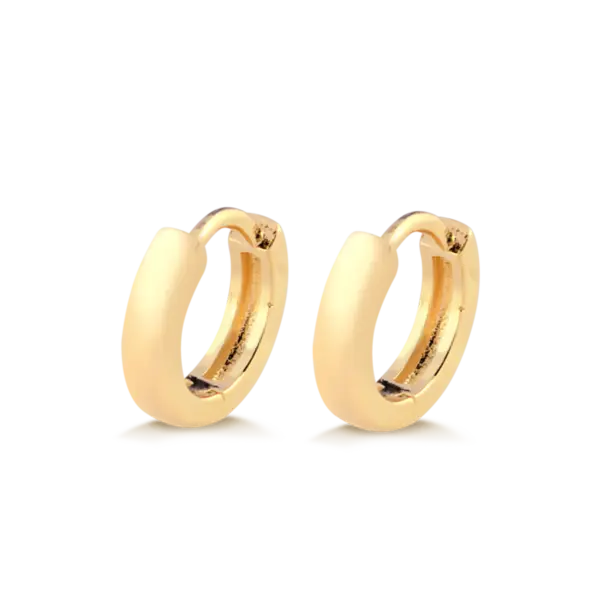 Argola Click Reto 14mm Folheada a Ouro 18K