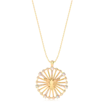 Pingente Espírito Santo 32mm Com Zircônias Folheado a Ouro 18k