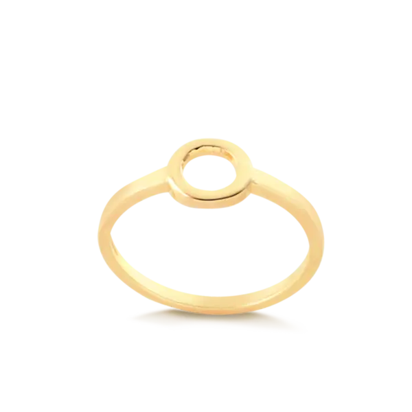 Anel Círculo Liso Folheado a Ouro 18k