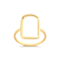 Anel Retangular Liso Folheado a Ouro 18k
