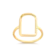 Anel Retangular Liso Folheado a Ouro 18k