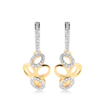 Brinco Elos Lisos e Cravejados Folheado a Ouro 18k