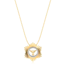 Pingente Divino Espírito Santo Com Zircônias Folheado a Ouro 18k