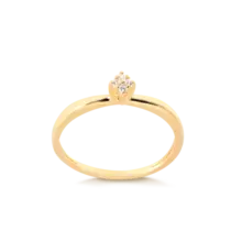 Anel Solitário Com Zircônias Folheado a Ouro 18k
