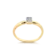 Anel Quadrado Cravejado Folheado a Ouro 18k