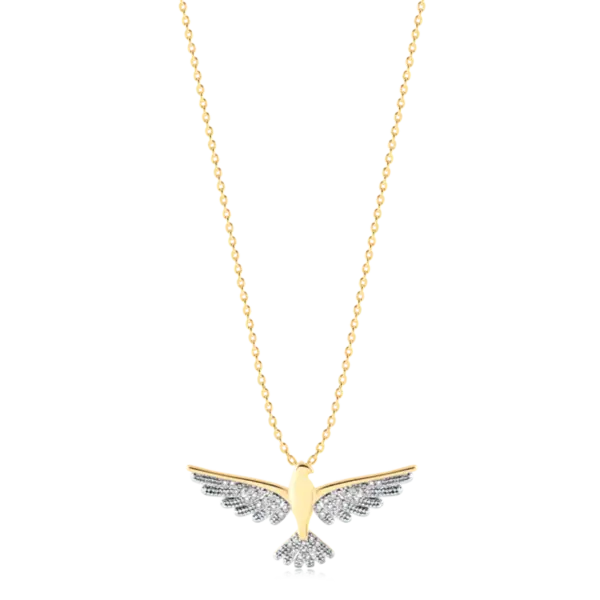 Pingente Espírito Santo Com Zircônias Folheado a Ouro 18k