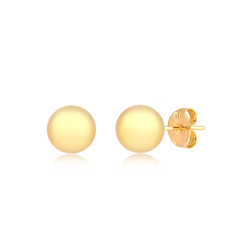 Brinco Bola Lisa 10mm Folheado a Ouro 18k