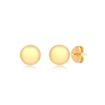 Brinco Bola Lisa 10mm Folheado a Ouro 18k