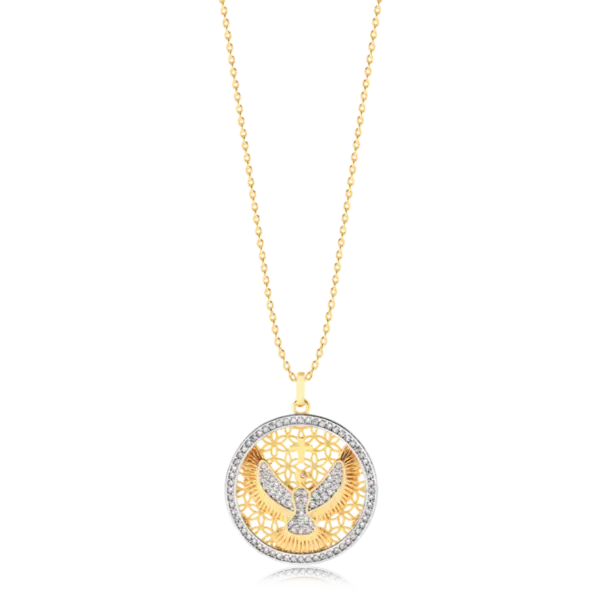 Pingente Espírito Santo Com Zircônias Folheado a Ouro 18k