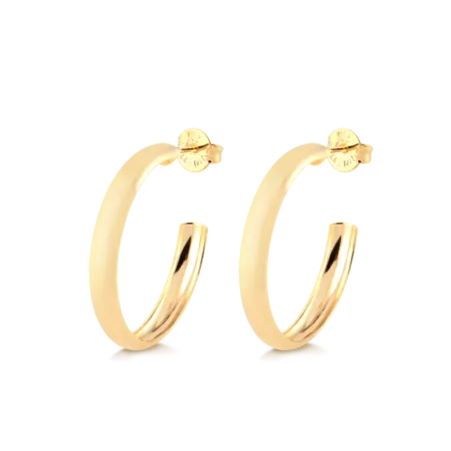 Argola Lisa 33mm Folheado a Ouro 18k