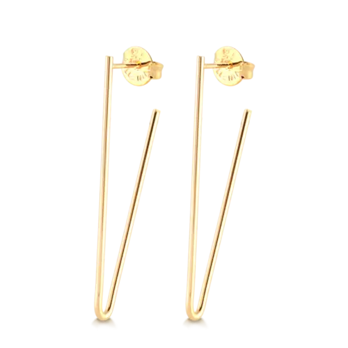 Brinco Formato V 50mm Folheado a Ouro 18k