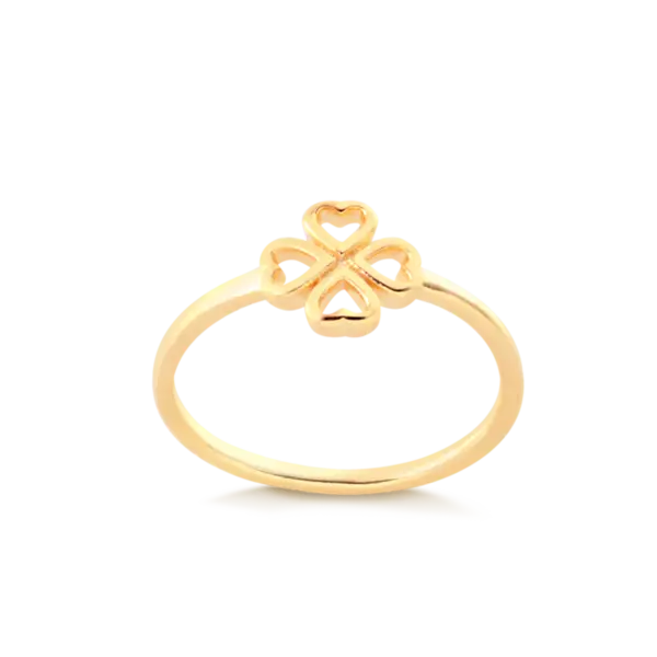 Anel Trevo da Sorte Vazado Folheado a Ouro 18k