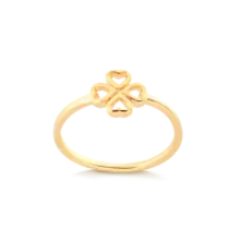 Anel Trevo da Sorte Vazado Folheado a Ouro 18k