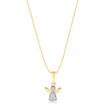 Pingente Anjo Cravejado Com Zircônia Folheado a Ouro 18k