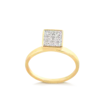 Anel Quadrado 7mm Com Zircônia Folheado a Ouro 18k