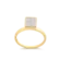 Anel Quadrado 7mm Com Zircônia Folheado a Ouro 18k