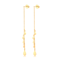 Brinco Corrente Gotas Lisas Folheado a Ouro 18k