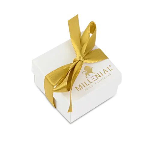Estojo Millenial  Quadrado Gofrado Anéis 5x5x3 cm