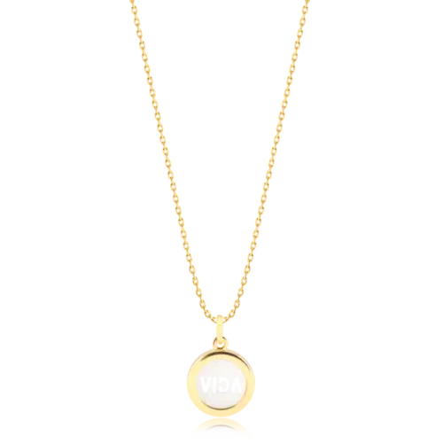 Gargantilha Madri Pérola Amor Folheada a Ouro 18k