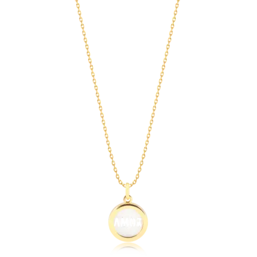 Gargantilha Madri Pérola Amor Folheada a Ouro 18k