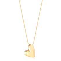Gargantilha Coração Liso 19x21mm Folheado a Ouro 18k