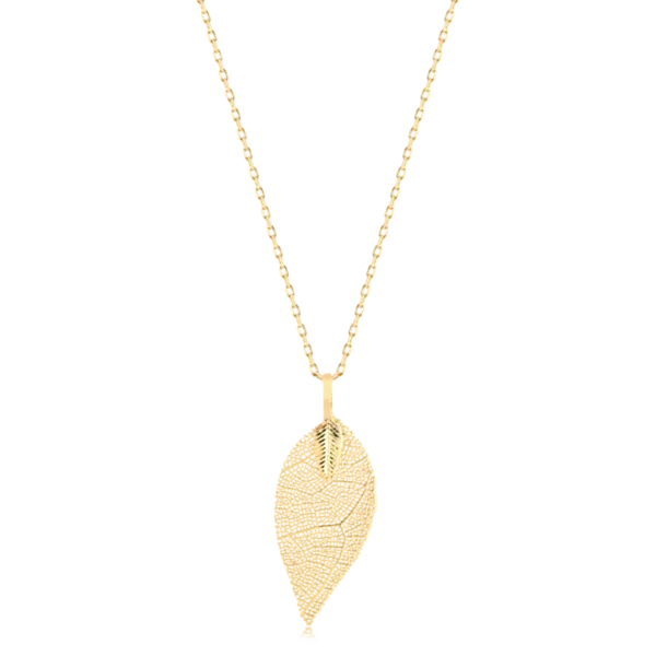 Gargantilha Folha Folheada a Ouro 18k