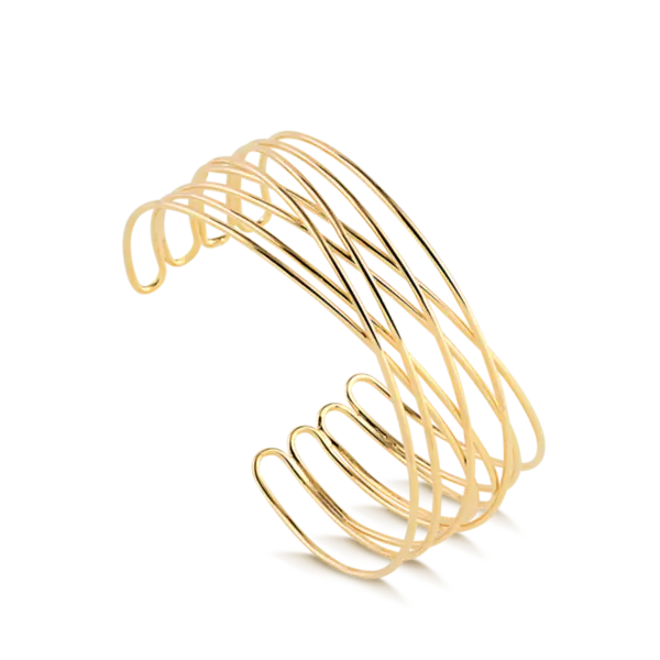 Bracelete Sequência Transpassada Fio 1,2mm Folheado a Ouro 18k
