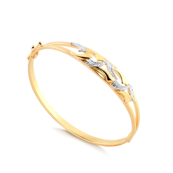 Bracelete Perfil Reto 4mm Detalhe Tribal Folheado a Ouro 18k