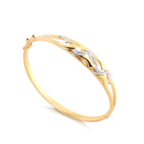 Bracelete Perfil Reto 4mm Detalhe Tribal Folheado a Ouro 18k