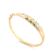 Bracelete Perfil Reto 4mm Detalhe Tribal Folheado a Ouro 18k
