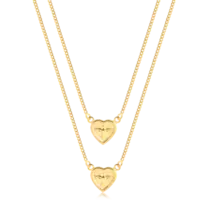 Escapulário Coração Liso Espírito Santo Folheado a Ouro 18k