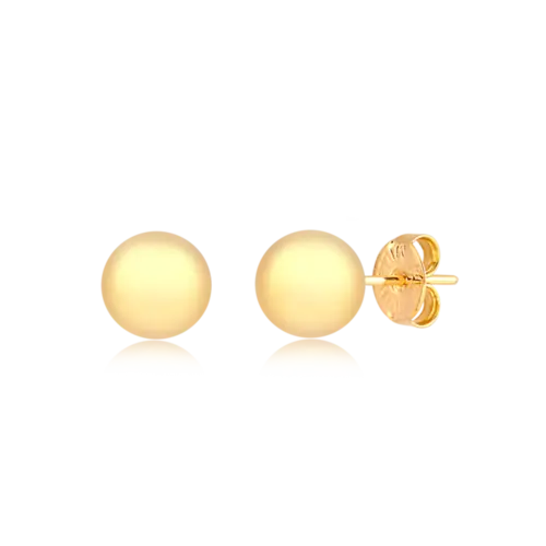 Brinco Bolinha Lisa 5mm Folheado a Ouro 18k