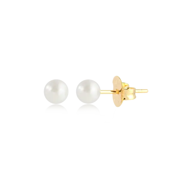 Brinco Pérola 5mm Folheado a Ouro 18k