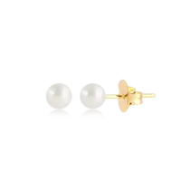 Brinco Pérola 5mm Folheado a Ouro 18k