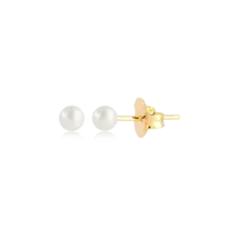 Brinco Pérola 3mm Folheado a Ouro 18k