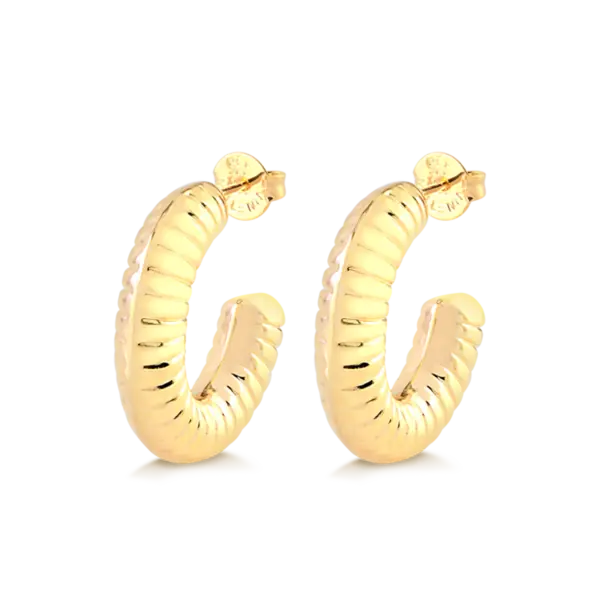 Argola Orgânica 29x25mm Folheada a Ouro 18k