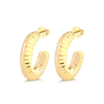 Argola Orgânica 29x25mm Folheada a Ouro 18k