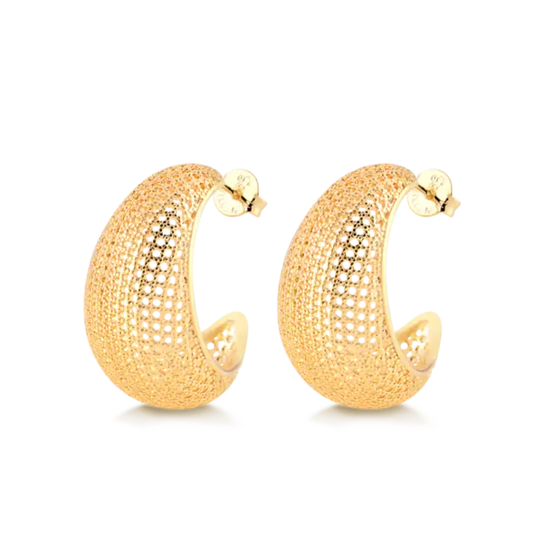 Argola Telada Folheada a Ouro 18k