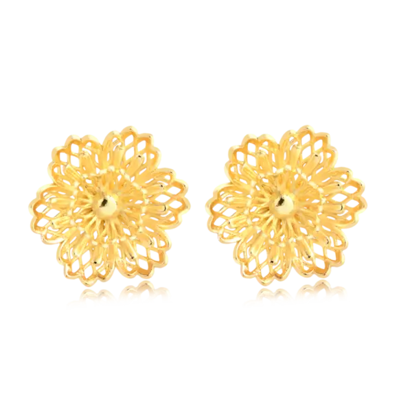 Brinco Flor Folheado a Ouro 18k