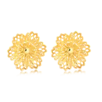 Brinco Flor Folheado a Ouro 18k