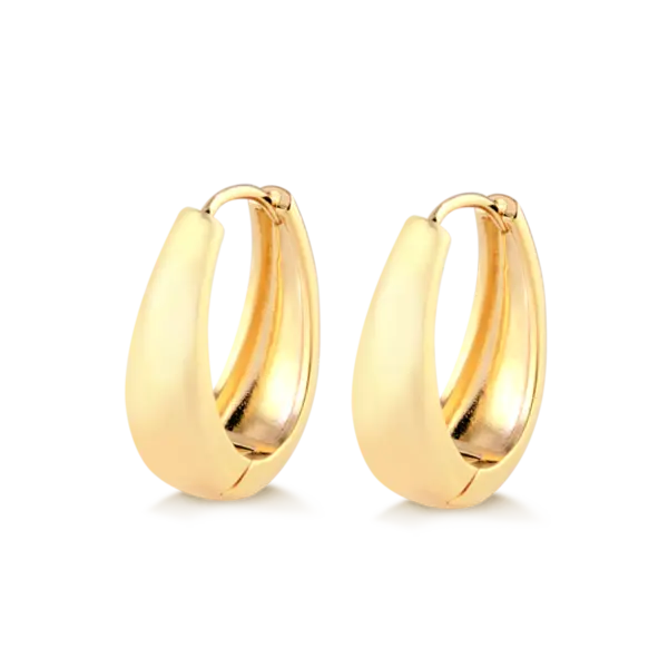 Argola Lisa 24x18mm Folheada a Ouro 18k